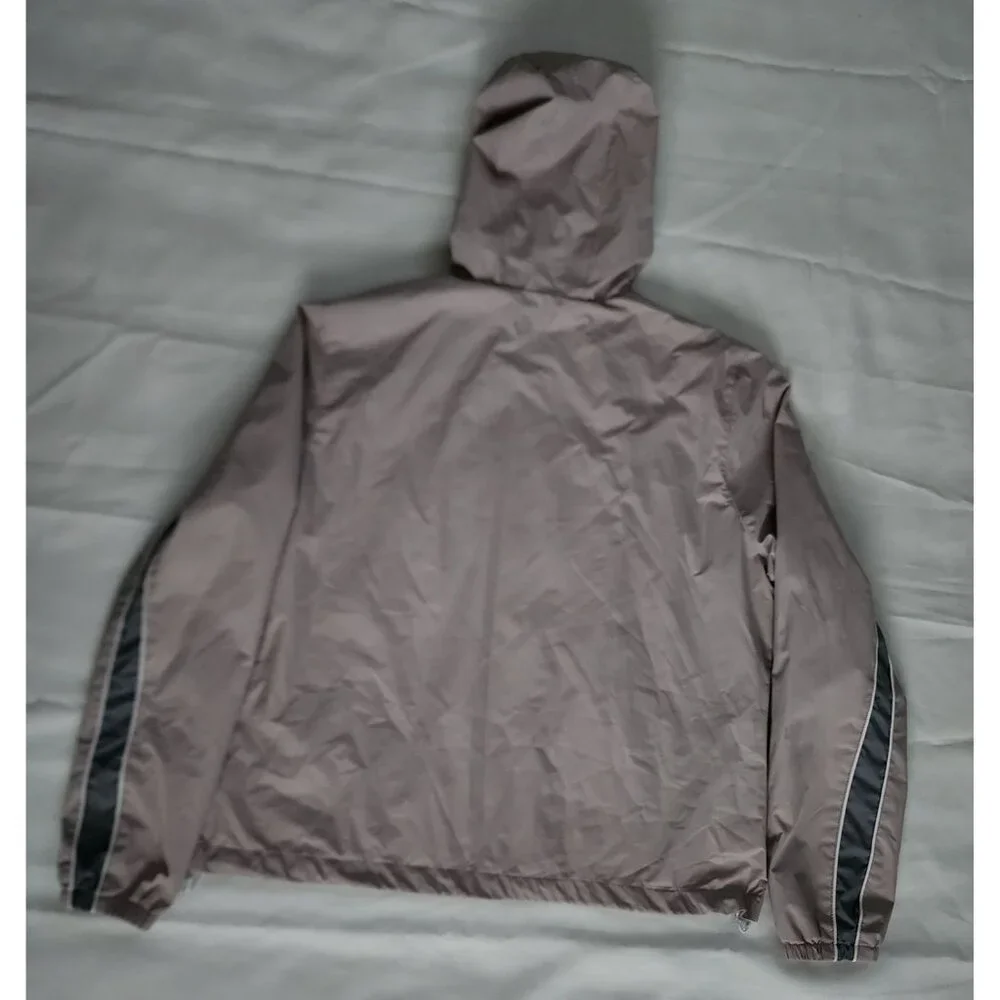 New Balance Men's Gray Full Zip‎ Front Hooded Windbreaker Jacket Size XL